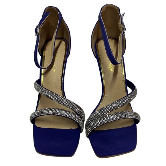 CATHY DIN / Alathea / Blue Purple / High Heel / Sandals With Rhinestone / Straps - Picture 3 of 8